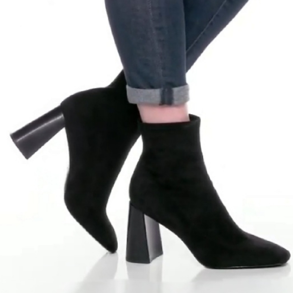Charles By Charles David Turmoil Microsuede Stacked Block Heel Bootie
